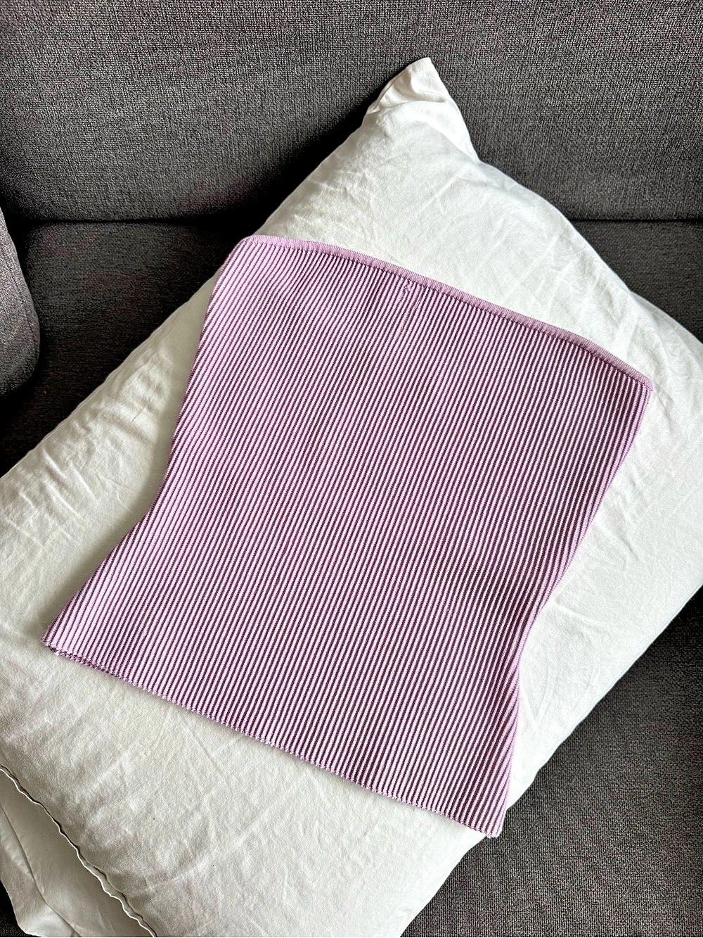 Babaton Sculpt Knit Tube Top Ribbed Pink Small